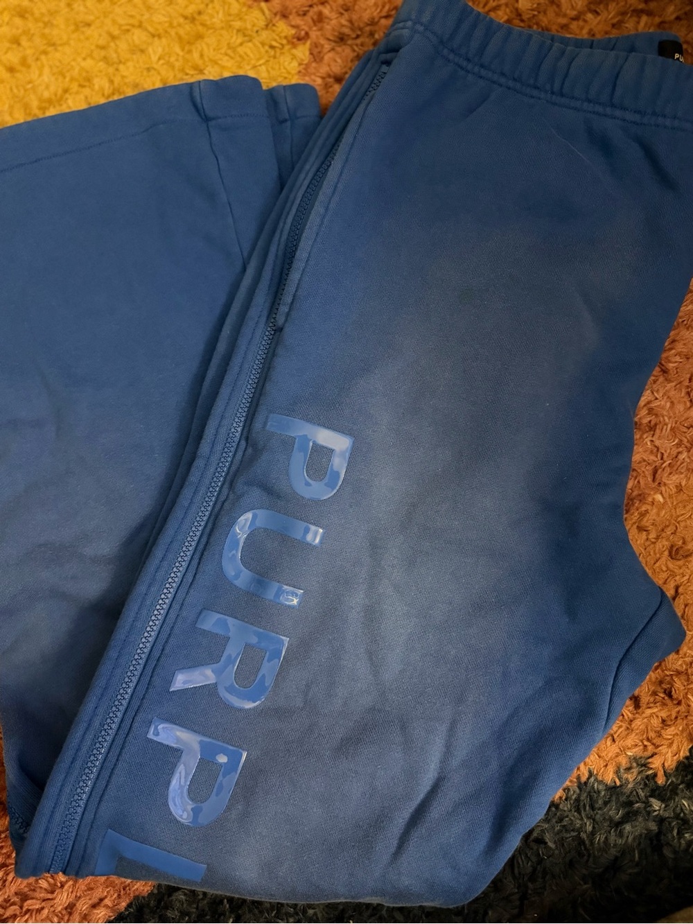 PURPLE BRAND Blue Sweatpants With Zipper Detail